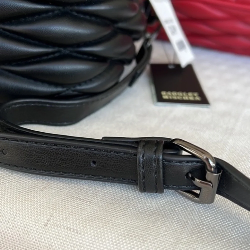 BADGLEY MISCHKA QUILTED MESSENGER crossbody bag BLACK - Picture 12 of 15